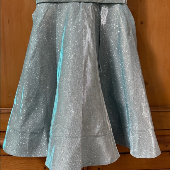 IEENA FOR MAC DUGGAL blue shimmer mini party dress - Picture 2 of 14